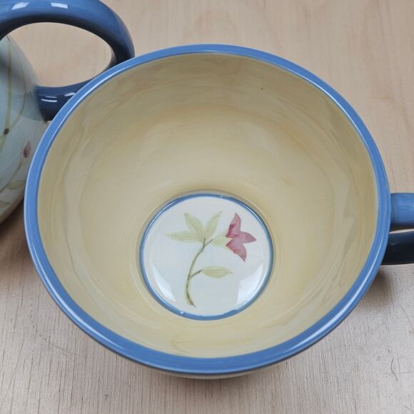 Tea for One Teapot and Cup Cottage Core Tea Pot Small Blue Teapot Gift Tea Party - Picture 6 of 11